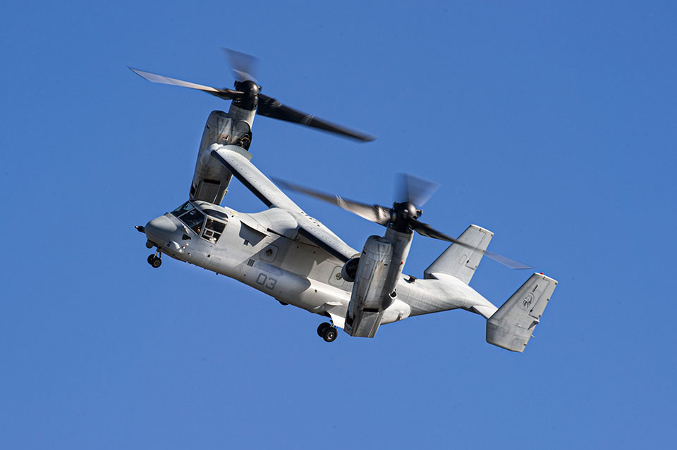 Picture of the V-22 Osprey in flight.