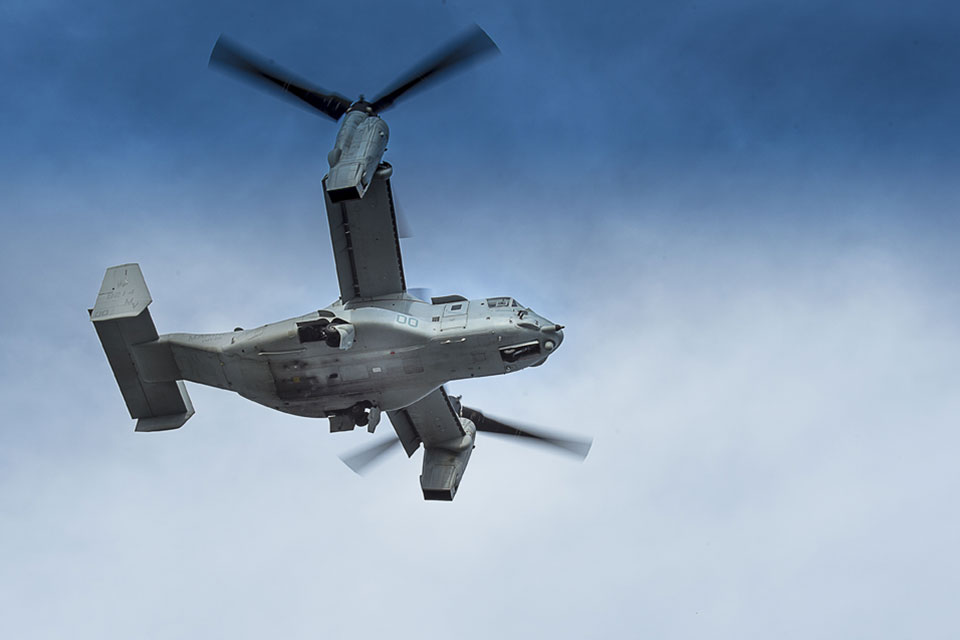 Picture of the V-22 Osprey in flight.