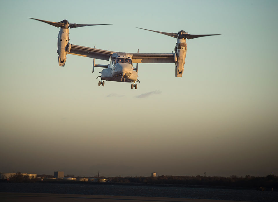 Picture of the V-22 Osprey in flight.