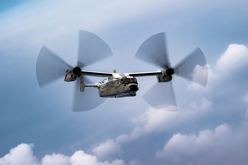 Picture of the V-22 Osprey in flight.