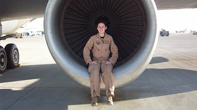 Danielle sitting in engine pic