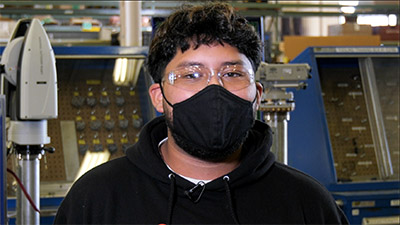 Boeing intern Chris Cruz learned about maintaining important tools