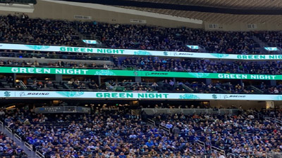 Crowd at the Seattle Kraken&rsquo;s NHL Green Night presented by Boeing