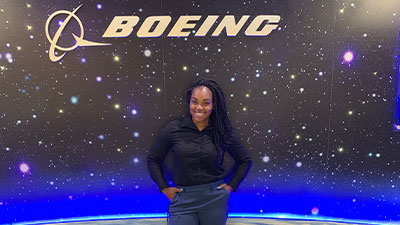 Jaida West completed an internship in St. Louis before joining Boeing.