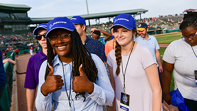 A South Carolina student poses after the STEM Signing Day ceremony at Joseph P. Riley Jr. Park in Charleston. 