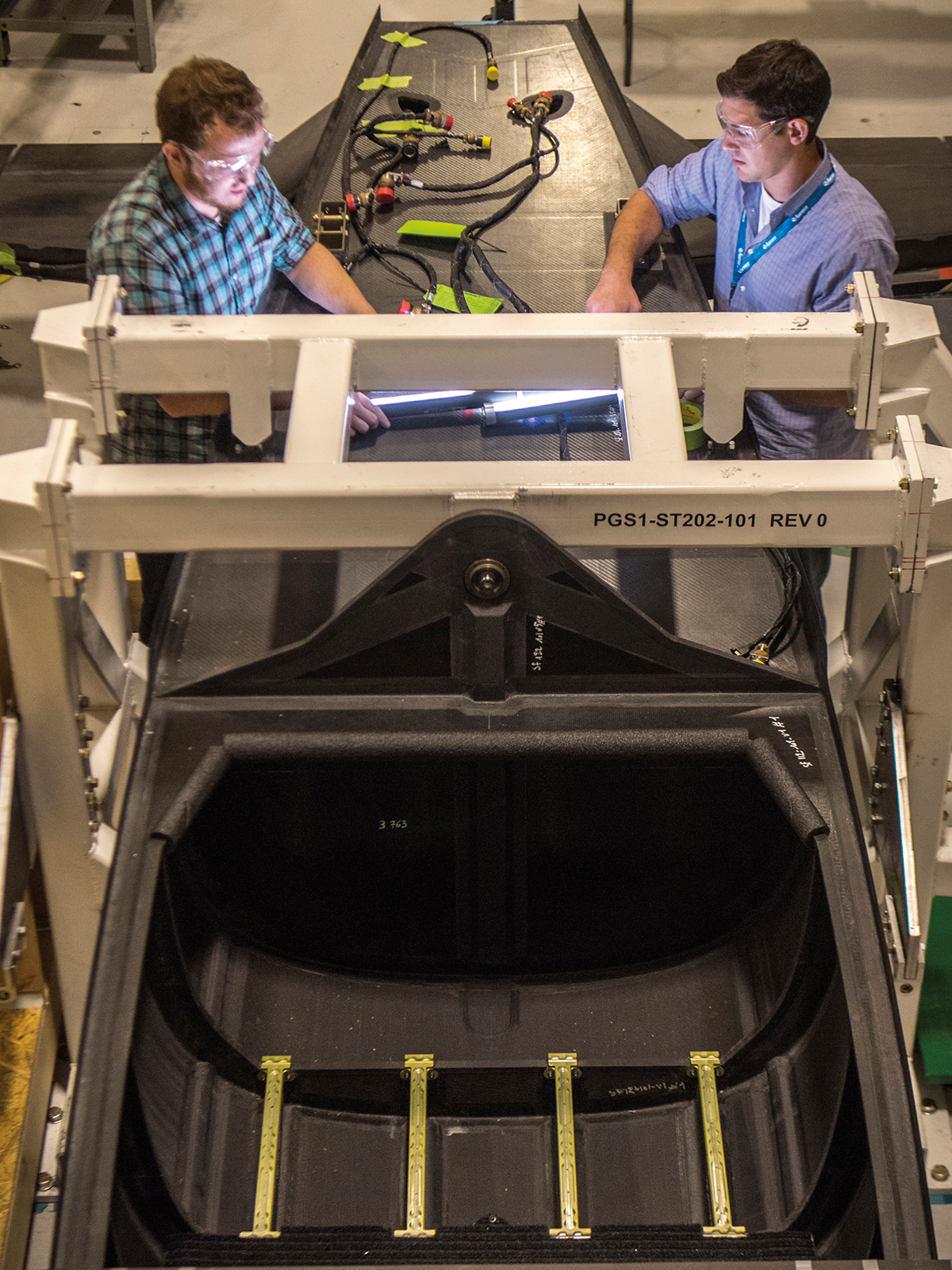 Engineers Michael Humphrey (left) and Scott McNee