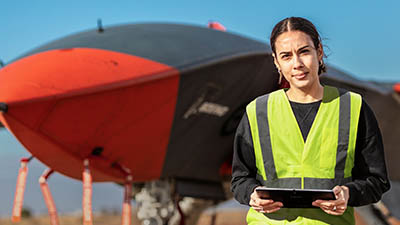 Flight test engineer Taylah Griffin will never forget the first flight of the Loyal Wingman, behind her at the Woomera Test Range in South Australia.