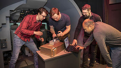 Boeing engineers connect Dutch Roll Initiator to simulator