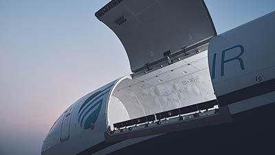 Open door on 737-800BCF Texel Air Boeing converted freighte