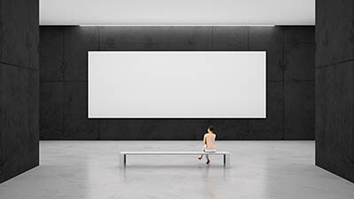 blank wall in museum