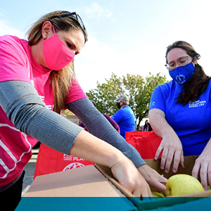 Boeing employees engaging in community service