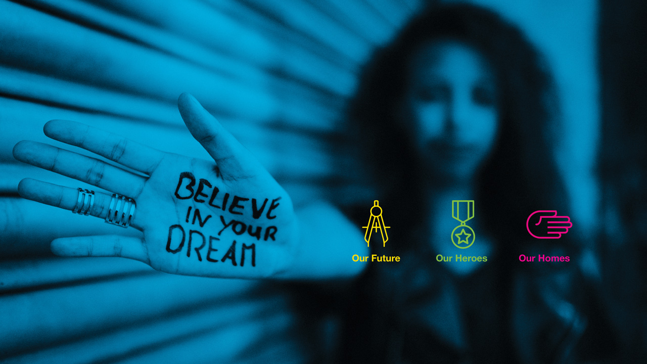Picture of young woman expressing the concept, believe in your dream.