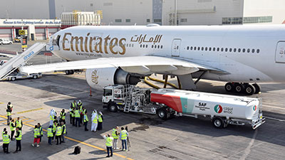 Boeing partners with Emirates and GE Aerospace on 100% SAF flight test in one engine
