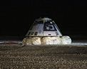 Picture of CST-100 Starliner after completing a historic landing at White Sands Missile Range on December twenty second 2019. 