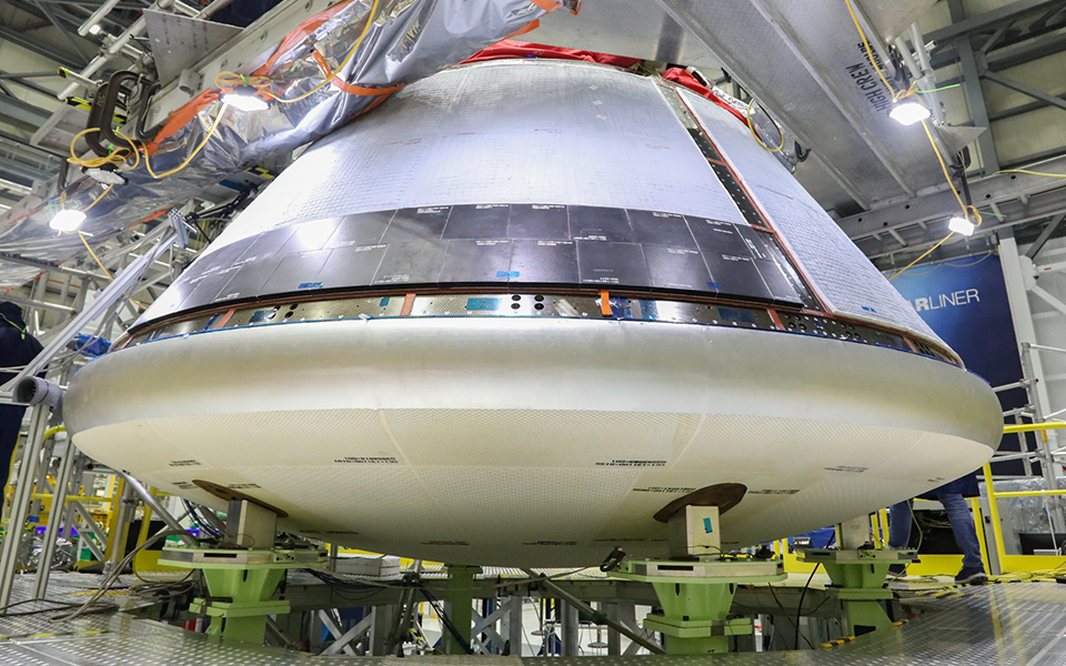 Picture of the backshells on the Orbital Flight Test 2 Crew Module.
