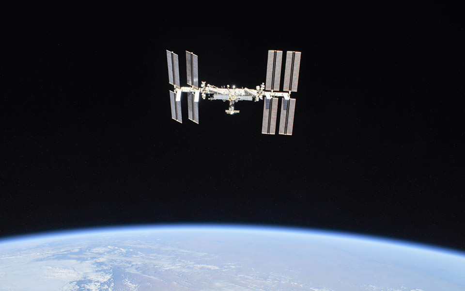 Picture of satellite in space.