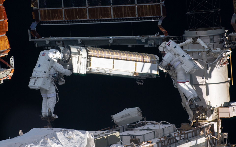 Picture outside of space station