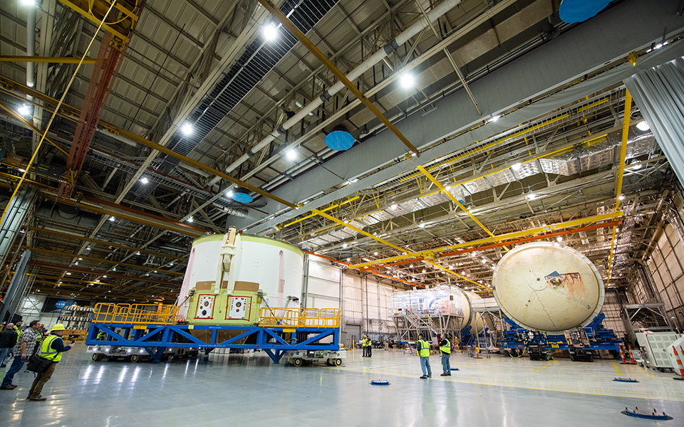 Picture of the Boeing Space Launch System component.