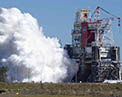 Picture of the Boeing Space Launch System Hot Fire