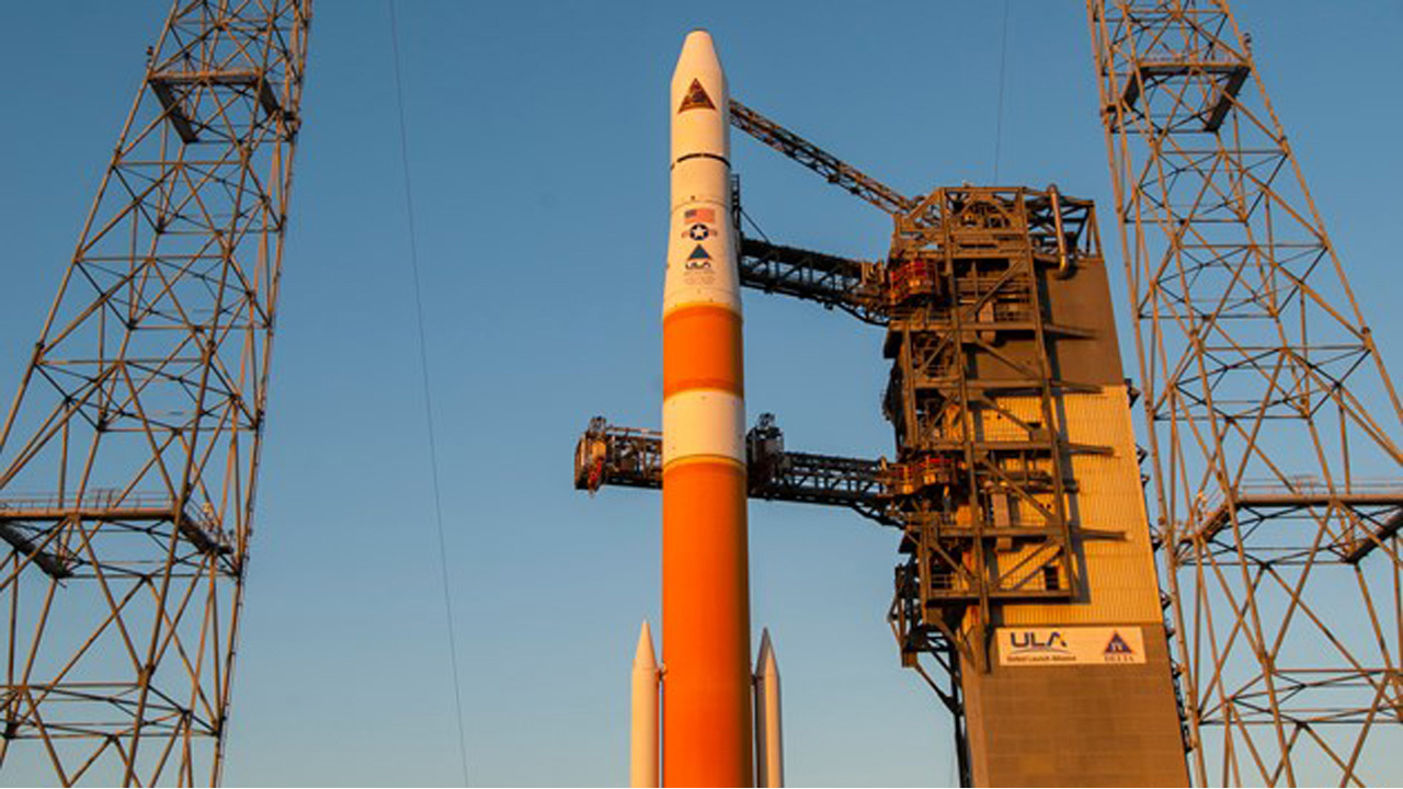 Picture of rocket on launch pad.