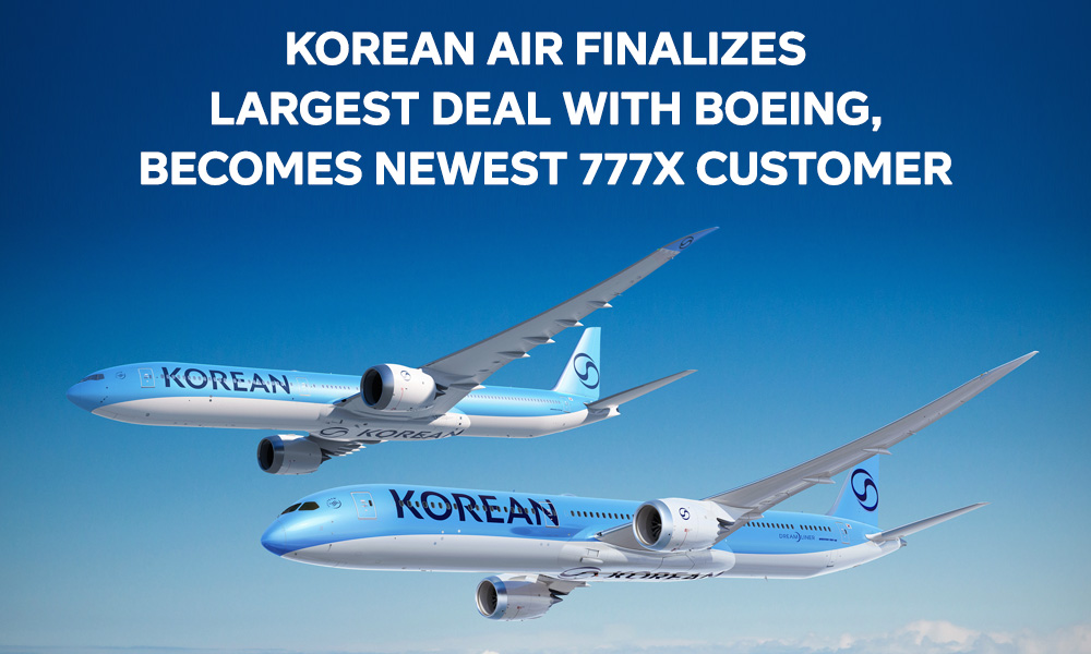 Korean Air finalizes largest deal with Boeing, becomes newest 777X customer