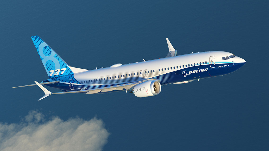 737 MAX 8 in flight